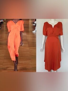 NWT RUNWAY LUXE STELLA MCCARTNEY ORANGE PAULINA DRESS SIZE 40